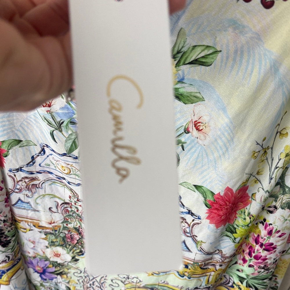 Camilla Multicolor Floral and Baroque Print wrap - Picture 5 of 11
